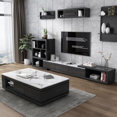Tableau de console de marbre en bois de la table basse TV d'ODM d'OEM avec des tiroirs de stockage