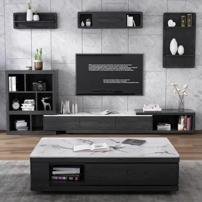 Tableau de console de marbre en bois de la table basse TV d'ODM d'OEM avec des tiroirs de stockage