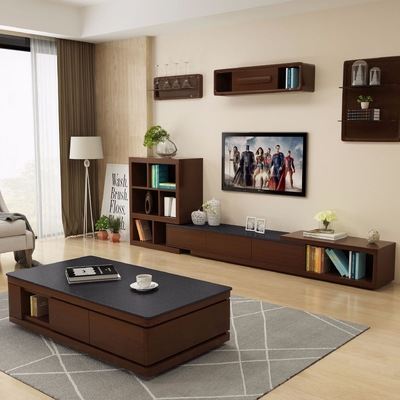 Tableau de console de marbre en bois de la table basse TV d'ODM d'OEM avec des tiroirs de stockage