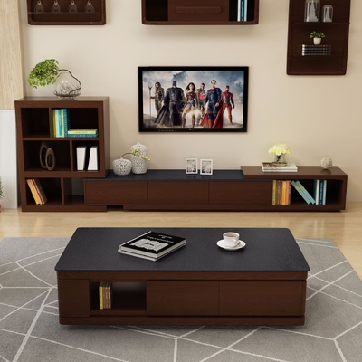 Tableau de console de marbre en bois de la table basse TV d'ODM d'OEM avec des tiroirs de stockage