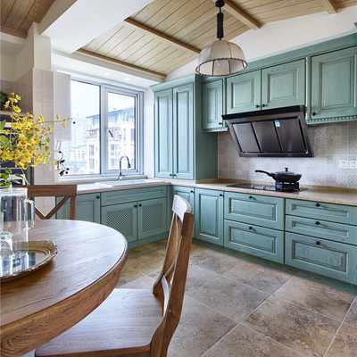 Buffet modulaire multicolore en bois solide Shaker Door Kitchen Pantry Cupboard