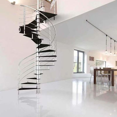 Escaliers en verre simples d'acier inoxydable d'escalier en spirale d'économie de l'espace du diamètre 1500mm