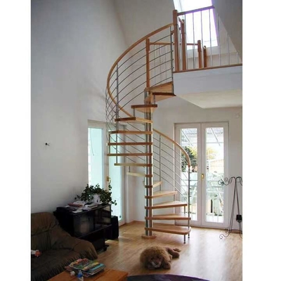 Escaliers en verre simples d'acier inoxydable d'escalier en spirale d'économie de l'espace du diamètre 1500mm