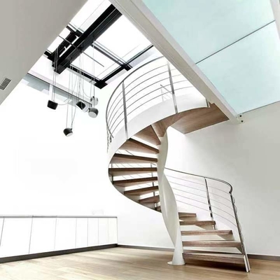 Escaliers en verre simples d'acier inoxydable d'escalier en spirale d'économie de l'espace du diamètre 1500mm