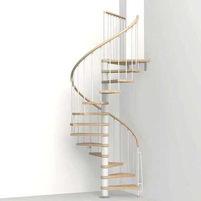 Escalier en verre intérieur d'acier inoxydable d'escalier en spirale d'économie de l'espace de largeur d'OEM 300mm