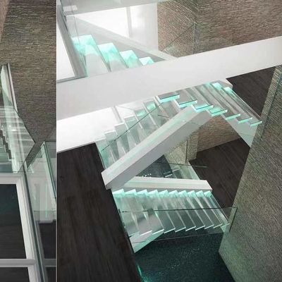 Escalier en spirale en verre d'économie de l'espace
