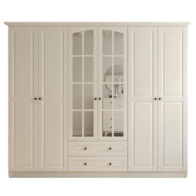 Cabinet moderne en bois adapté aux besoins du client écologique de chambre à coucher de garde-robe avec le verre