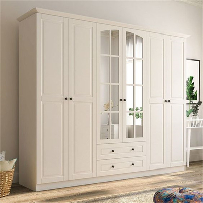 Cabinet moderne en bois adapté aux besoins du client écologique de chambre à coucher de garde-robe avec le verre
