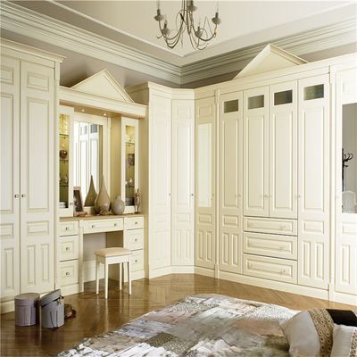 Cabinet moderne en bois adapté aux besoins du client écologique de chambre à coucher de garde-robe avec le verre