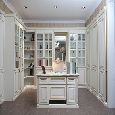 Cabinet moderne en bois adapté aux besoins du client écologique de chambre à coucher de garde-robe avec le verre