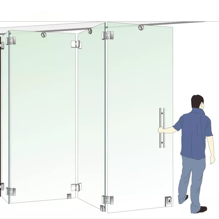 Porte en verre se pliante Frameless intérieure, solarium de balcon glissant la porte Bifold