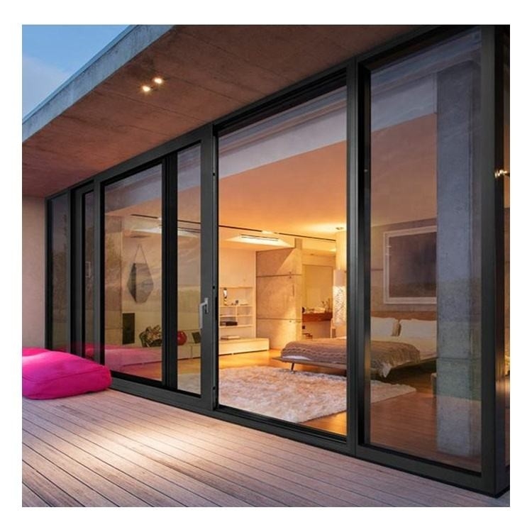 Porte coulissante en verre adaptée aux besoins du client de double en aluminium de conception de couleur Frameless
