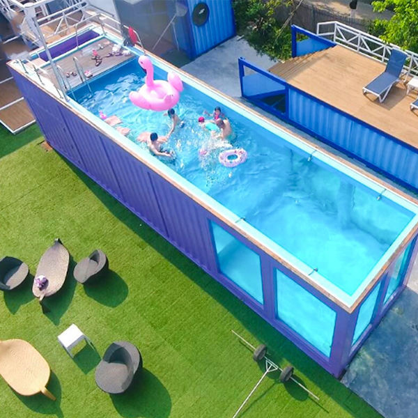 Le prix usine de Tesia a préfabriqué la piscine 40ft en acier adaptée aux besoins du client de récipient d'expédition de la couleur 20ft