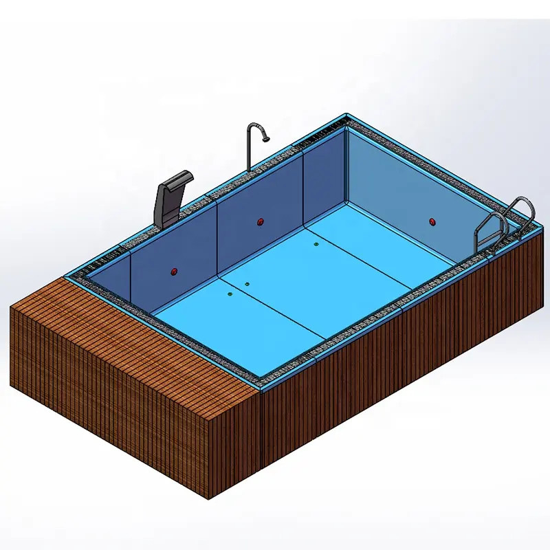 Piscine de récipient d'expédition de couleur 20FT 40FT adaptée aux besoins du client préfabriquée de fibre de verre avec la fenêtre d'UPVC