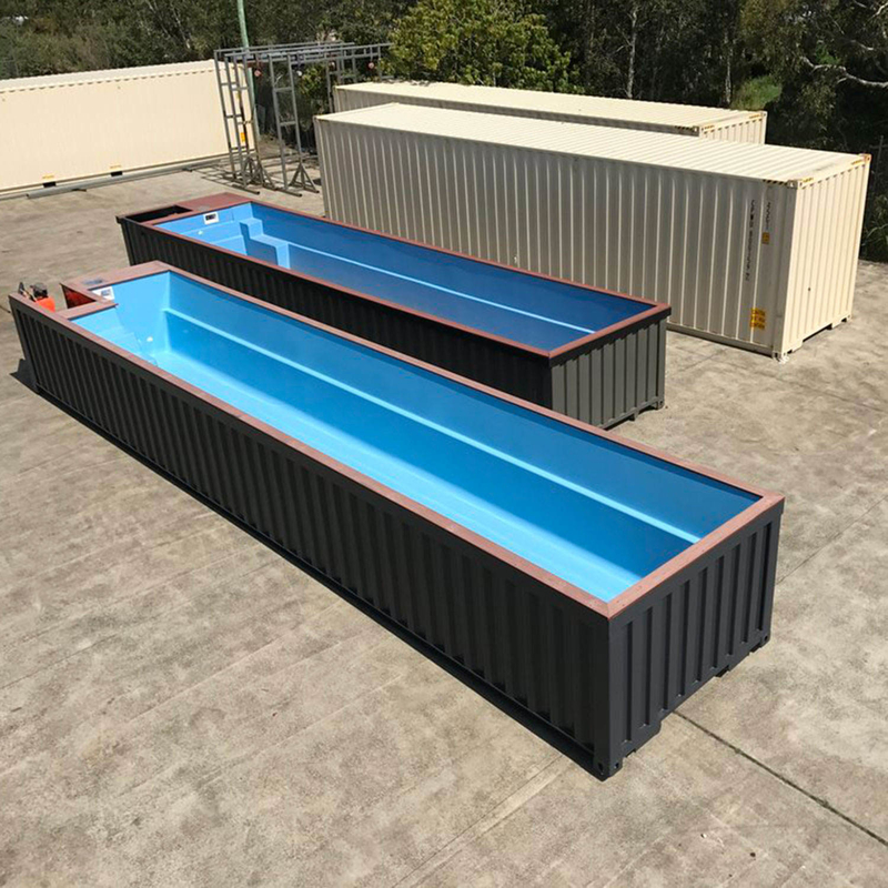 Piscine adaptée aux besoins du client par construction préfabriquée de conteneur de taille et de couleur de 40FT par le matériel en acier avec le système électrique et laissant tomber