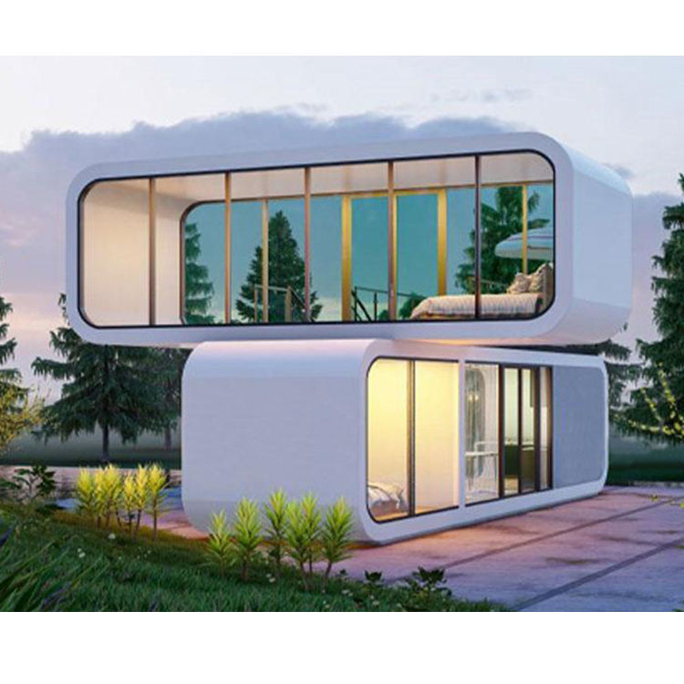 La protection de Sun a adapté la Chambre aux besoins du client mobile préfabriquée stable en verre de conteneur de cabine et de cosse d'Apple de structure métallique de couleur